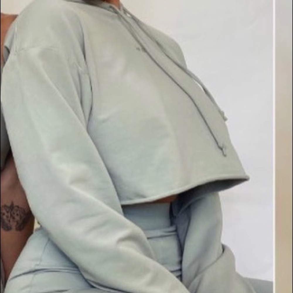 Meshki Eden Copped Loopback Hoodie - Storm - Medium